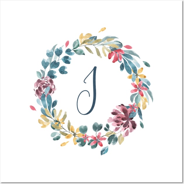 Floral Monogram I Colorful Full Blooms Wall Art by floralmonogram